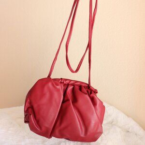 Elegant Very Versityle Burgundy Women Small Crossbody Clutch Handbag Purse NWT